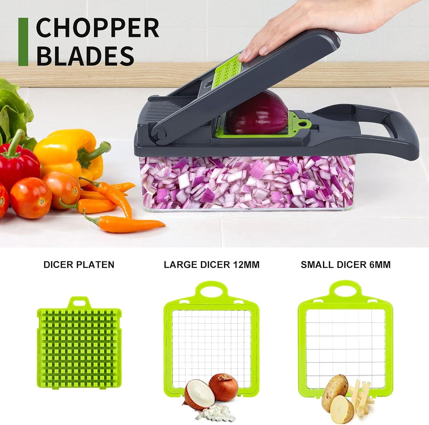 Multifunctional 12 in 1 Nicer Dicer Vegetable Cutter Veggie Chopper