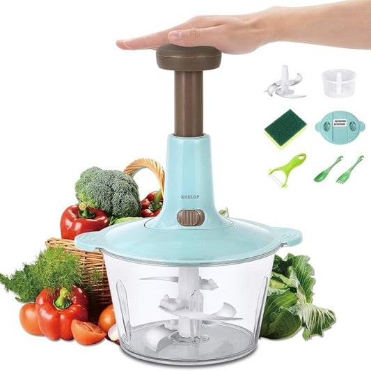 2 Liter Manual Food Chopper Vegetable Grinder Hand Press