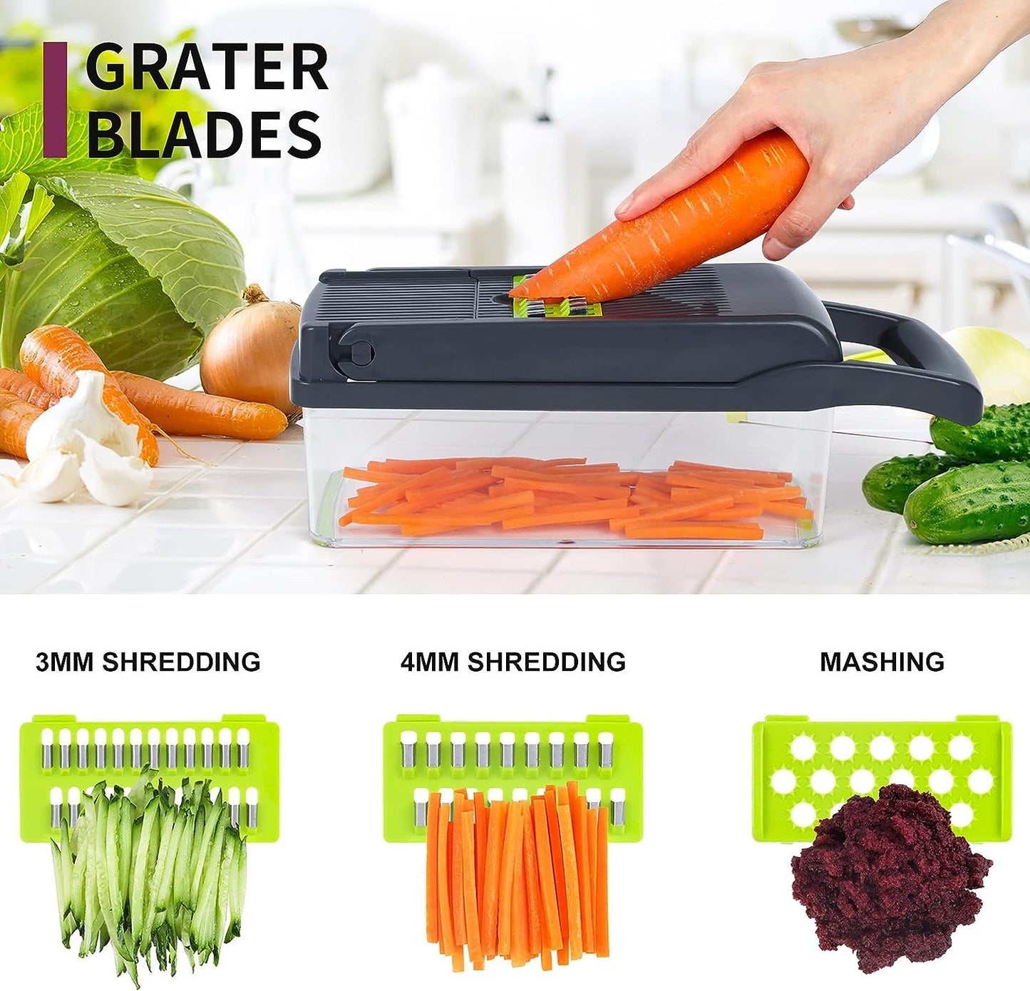 Multifunctional 12 in 1 Nicer Dicer Vegetable Cutter Veggie Chopper