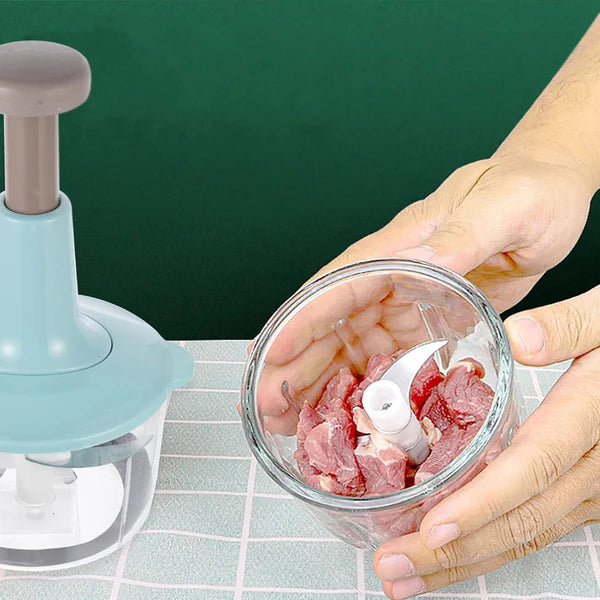 2 Liter Manual Food Chopper Vegetable Grinder Hand Press