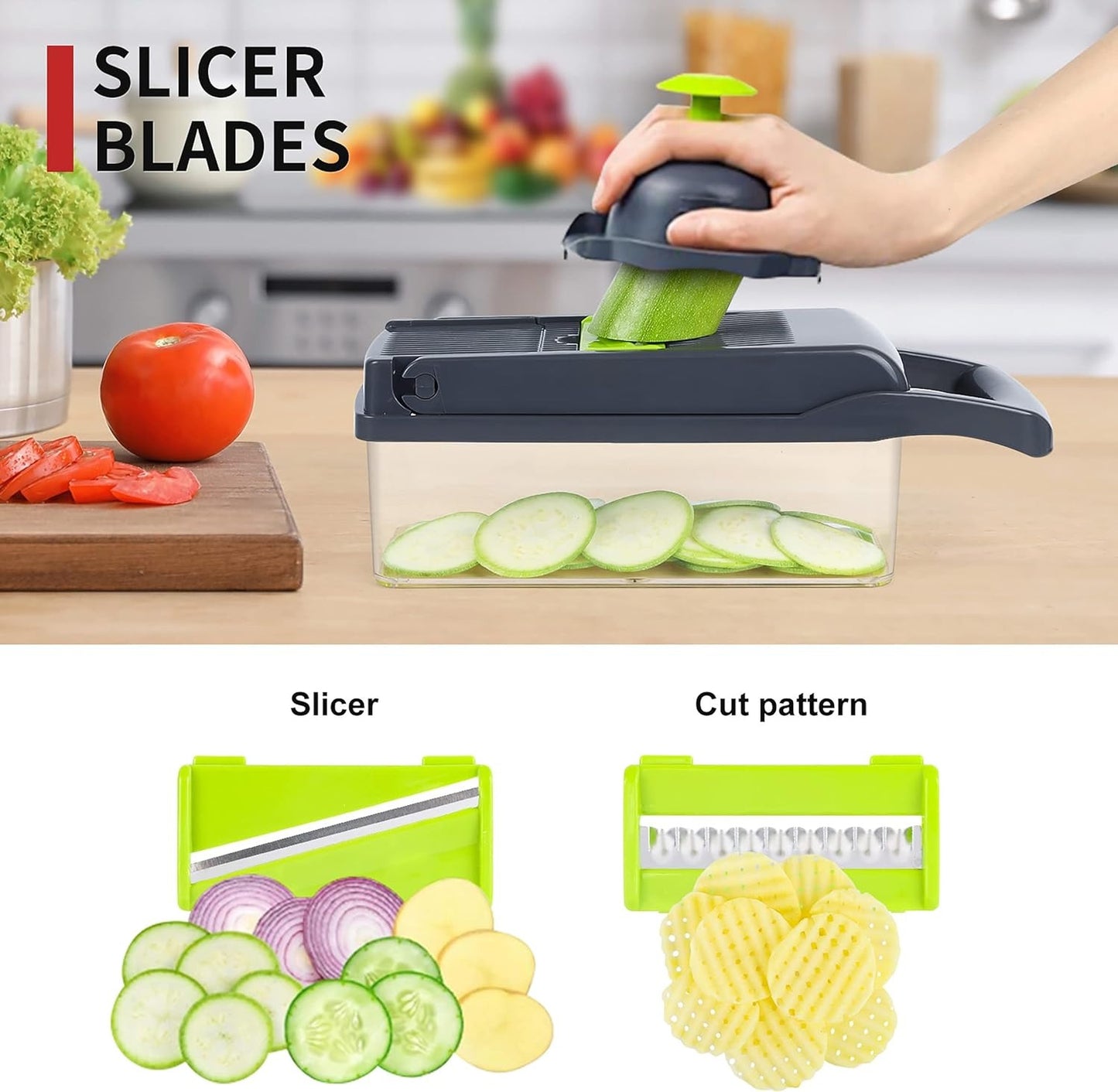 Multifunctional 12 in 1 Nicer Dicer Vegetable Cutter Veggie Chopper