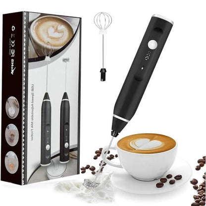 2 in 1 USB Charging Egg Beater Coffee Beater Handheld 3-Speed Adjustable Blender